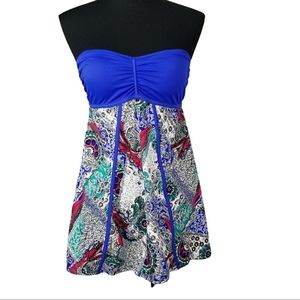 Just Beachin size 10 one piece blue swimsuit